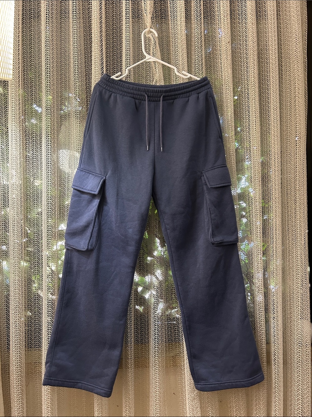 Women's Navy Cargo Joggers with Drawstring Waist